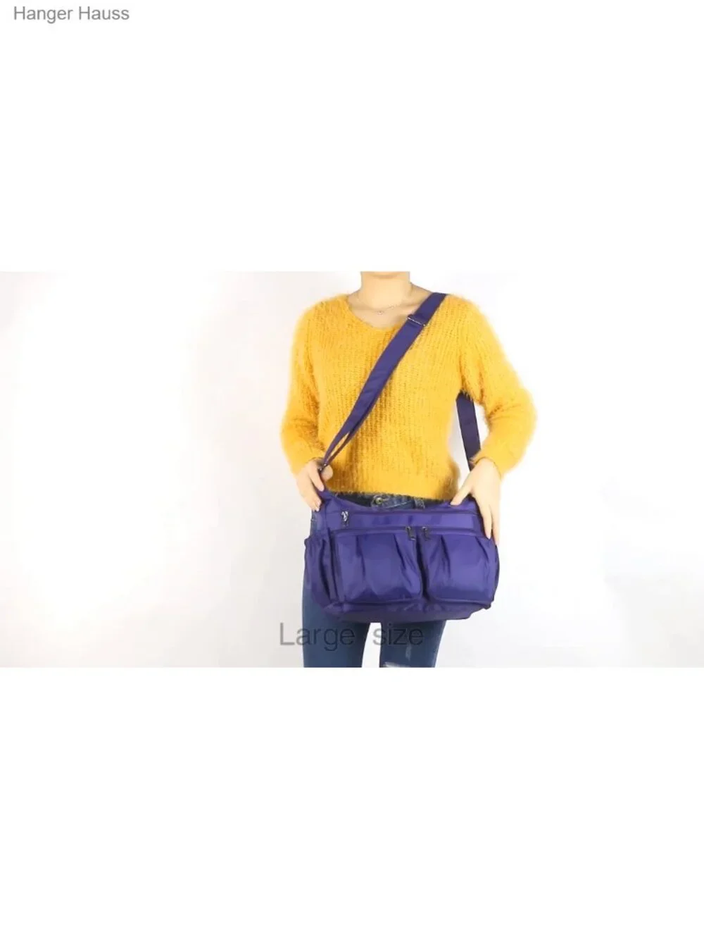 Lightweight Waterproof Nylon Crossbody Purse with RFID Zipper Pocket and